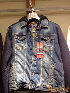 Куртка синяя джинсовая со стрейчем с капюшоном DSQUARED